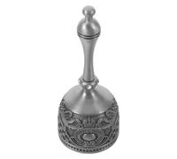 Sonnette de Service de Restaurant Vintage en Métal Argenté, Portable | Sonnerie de Table sans Électricité, Poignée Solide, Texture Vieillie, pour Hôtel, Réception et Accueil