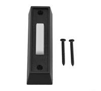 Sonnette d'entrée filaire avec bouton poussoir lumineux pour faible luminosité - Système de carillon mural extérieur noir 7,1 cm