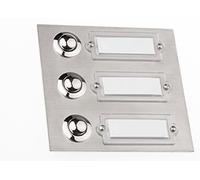 Sonnette en acier inoxydable avec plaque nominative, bouton en laiton, pour intérieur et extérieur