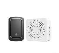 Sonnette intelligente sans fil alimentée par USB, 300 m pour ultra longue portée, 38 sonneries, étanche, système de téléavertisseur idéal pour les personnes âgées et les bébés (noir)