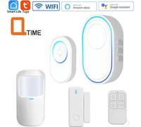 Sonnette intelligente Smart-Deurbel avec éclairage LED, 58 mélodies différentes,complète via l'application Tuya, aimant intégré à la charnière, capteur PIR à action à distance et télécommande.