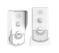 Sonnette interphone sans fil 2 voies, interphone vocal, système de sonnette intercomunicador portable sans fil pour la sécurité de la maison, salle de classe, hôtel, hôpital, entreprise (blanc)