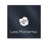 Sonnette Metzler avec Gravure + Bouton Poussoir optionnels | RAL 7016 Anthracite | 7 x 7 cm | Stella
