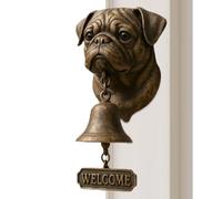 Sonnette murale rustique avec motif animal | Cloche de tête de chien pour porte d'entrée pour portail, jardin, cour, maison