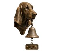 Sonnette murale rustique avec motif chien | Cloche de tête de chien pour porte d'entrée pour porche cour, salle de sécurité à domicile
