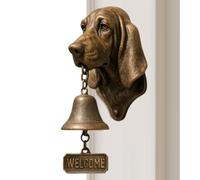 Sonnette murale rustique avec motif chien | Cloche en forme de tête de chien - Décoration murale pour portail, jardin, maison