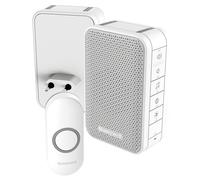 Sonnette portable et enfichable Honeywell - Avec contrôle du volume et bouton-poussoir - Blanc
