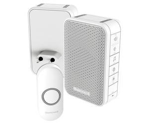 Sonnette portable et enfichable Honeywell - Avec contrôle du volume et bouton-poussoir - Blanc