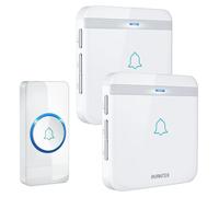 Sonnette sans fil - 2 récepteurs et 1 émetteur - IP55 - 52 mélodies - Blanc - Portée 400 m