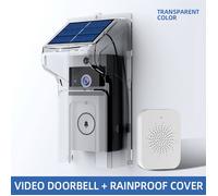 Sonnette sans fil 3600mAh sonnette visuelle à alimentation solaire 720x1280 qualité HD interphone vocal Wi-Fi 2,4G capteur PIR