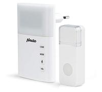 Sonnette Sans Fil Alecto Adb-19 - Sonnette Sans Fil avec Lumière Clignotante - Étanche Ip44 - Portée 30M - 36 Mélodies - Blanc