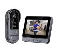 Sonnette sans Fil avec Caméra 1080P Étanche, Visiophone Vidéo Extérieur avec Écran 4.3", Angle de Vision 170°, Sonnette avec Vision Nocturne, Interphone Vidéo pour Maison, Interphone sans WiFi et APP
