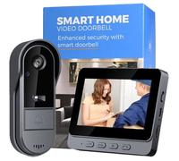Sonnette sans Fil avec Caméra 1080P Interphone Video Sans Fil Exterieur Étanche Visiophone acve Écran IPS4.3 Pouces Bluetooth