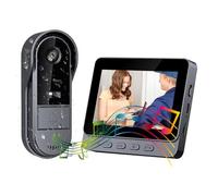 Sonnette sans Fil avec Camera 1080P Visiophone Sans Fil Avec écran IPS De 3.5 IP44 Pas de WIFI Requis Rétro Interphone Video Vision Nocturne Infrarouge Volume Très Fort De Vision : 35° Sonnette -Boir
