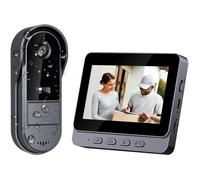 Sonnette sans Fil avec Caméra 1080P, Visiophone Vidéo sans Fil Écran IPS 4.3"", Interphone Vidéo pour Famille Angle de Vision 170°