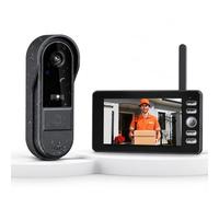 Sonnette sans Fil avec Camera 2.4G Interphone sans Fil avec Écran 4.3" Visiophone Vidéo Appuyez Longuement pour Réveiller la Sonnette Exterieur étanche Pas WiFi APP Bidirectionnel Vision Nocturne