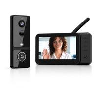 Sonnette sans Fil avec Caméra avec PIR Détection Mouvement Écran 4.3 Pouces | Exterieur Etanche Visiophone Vidéo 2,4 GHz Sans WiFi Interphone Vidéo Vision Nocturne 170° Enregistrement TF Maison 4000mAh