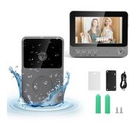Sonnette sans Fil avec Caméra Extérieur Étanche 1080P, Visiophone Vidéo sans Fil Écran 4.3"", Interphone Vidéo Angle de Vision 170°