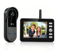 Sonnette Sans Fil Avec Caméra Hd 170° Grand Angle, Interphone Vidéo Sans Fil Bidirectionnel, Visiophone Connecté 4.3 Pouces, Carillon Sans Fil Étanche Pour Maison Sans Wifi Abonnement Vision Nocturne