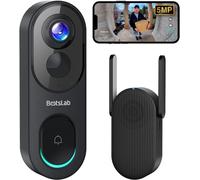 Sonnette sans fil avec caméra - Surveillance de la maison - Vue à 360 degrés - 5 mégapixels - Anthracite