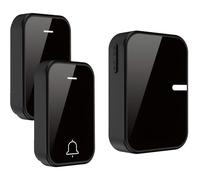 Sonnette sans fil avec fonction d'appel d'urgence, étanche, durable, facile à installer, noire