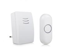 Byron Set complet Sonnette sans fil DBY-21132 - Portée 100 m, 80 dB - Blanc