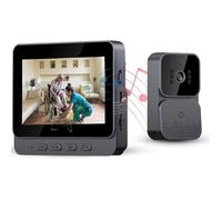 Sonnette Sans Fil - Écran IPS 4.3"" - 1080P - Grand Angle 120° - Vision Nocturne - Facile à Installer