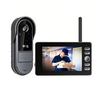 Sonnette sans Fil Extérieur Étanche avec Caméra,Portier Vidéo Étanche IP65 | Visiophone sans Fil Écran HD 4.3",120° Grand Angle,Communication Bidirectionnelle,Capture d'image Automatique