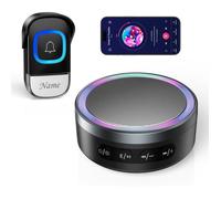 Sonnette sans Fil Exterieur Etanche,Portée 400M Lumières RVB Batterie Amovible Étanche IP66,Enceinte Bluetooth sans Fil 60 Mélodies