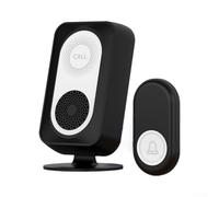 Sonnette sans fil longue portée de 396,2 m, émetteur extérieur étanche IP66, 60 mélodies, carillon fort de 110 dB avec paillettes visuelles RVB, avis de sécurité alimenté par cellule (noir)