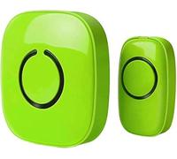 Sonnette sans fil pour la maison - 1 sonnerie à bouton-poussoir et 1 récepteur de carillon, fonctionne avec piles, 300,5 m, sonnette de porte étanche sans fil avec flash LED, vert citron