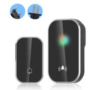 Sonnette sans fil pour maison intelligente, sonnette de porte de bienvenue, 36 sonneries, longue Distance de 300M, Kit de carillon de porte extérieure, sans batterie noir