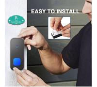 Sonnette sans fil puissante et étanche - 1 bouton + 2 récepteurs - Installation facile - Portée de 400 mètres - 55 sonn 3CQINGSHOP
