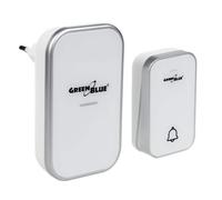 Sonnette sans fil, sans pile, cinétique, GB157 W GreenBlue, 38 mélodies, blanc, portée jusqu'à 200m, IP44