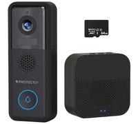 Sonnette vidéo 2K avec caméra, filaire et sans fil, équipée d'un interphone et d'une carte SD de 64 Go