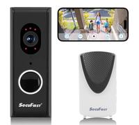 Sonnette vidéo avec caméra - Filaire ou sans fil - Gong sans fil inclus - Alimentation 230 V - Carte mémoire 64 Go - Full HD 1080P