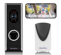 Sonnette vidéo avec caméra, gong sans fil, 64 Go, résolution 1080p