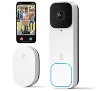 Sonnette vidéo avec cloche, Wi-Fi, sonnette intelligente avec caméra, sans fil, alimentée par batterie, résolution 2K FHD