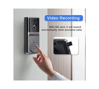 Sonnette Vidéo avec Écran IPS de 4,3 Pouces, Audio Bidirectionnel, Interphone Visuel 2,4 GHz, Caméra D'Enregistrement avec Antenne