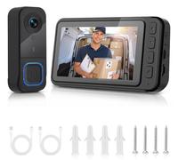 Sonnette vidéo Bluetooth sans Wi-Fi, écran de 4,3 pouces, étanche IP65
