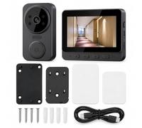 Sonnette Vidéo, Caméra sans Fil avec Moniteur de 4,3 Pouces | Appairage direct 2,4G maintient l'unité extérieure et l'affichage intérieur connectés sans configuration(No memory card)