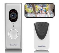 Sonnette vidéo connectée avec caméra et carillon sans fil - Sonnette filaire - Caméra 1080P HD - Carte mémoire 64 Go incluse - Détection de mouvement - Audio bidirectionnel