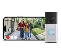Sonnette vidéo filaire Ring Plus (2e génération), argentée, angle de vue de 140°, connexion filaire et sans fil, alimentation secteur, 53,6 mm
