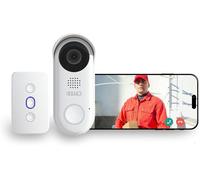 Sonnette vidéo intelligente - Caméra de surveillance pour porte - Sécurité de la porte d'entrée - Résolution 2K, vision nocturne - 1 unité - Blanc