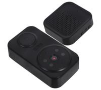 Sonnette Vidéo Intelligente sans Fil Wifi pour Maison, Écran Visuel | Conversation Bidirectionnelle, Vision Nocturne Intégrée, Récepteur Inclus, Installation sans Câble, Noir