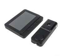 Sonnette vidéo sans fil 1080p avec écran de moniteur intégré, pas de WiFi requis, transmission stable 2,4 G, audio bidirectionnel et fonction de vision, caméra de sécurité intelligente sans abonnement