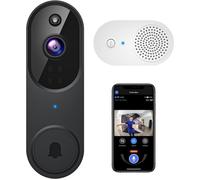 Sonnette vidéo sans fil 1080p + carillon intérieur, audio bidirectionnel, vision nocturne, alertes en temps rée