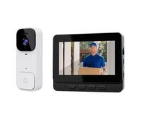 Sonnette vidéo sans fil 64Go caméra HD 4,3'' interphone bidirectionnel facile à installer visiophone sécurité maison appartement