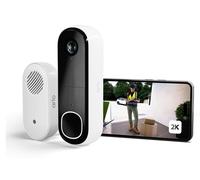 Sonnette vidéo sans fil Arlo 2K avec gong - Vidéo 2K - Vision nocturne 180° - Sirène - Audio bidirectionnel - Appel direct sur mobile - Détection de personnes et de colis