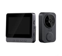 Sonnette vidéo sans fil avec caméra 4,3", système d'interphone audio bidirectionnel, kit d'entrée de sécurité domestique alimenté
